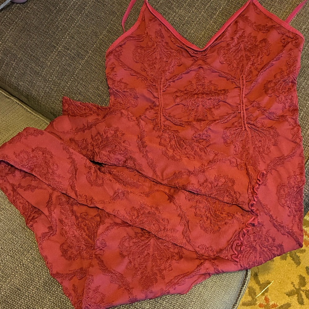 Intimately Free People burgundy onesie bodysuit one piece